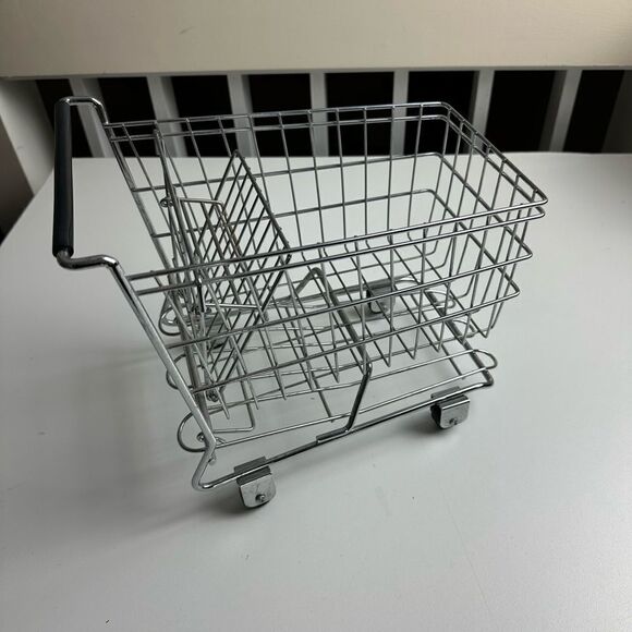 Toy Grocery Cart Old Country Mini Shopping Cart/Buggy for Dolls Metal 10 inch - Picture 2 of 9